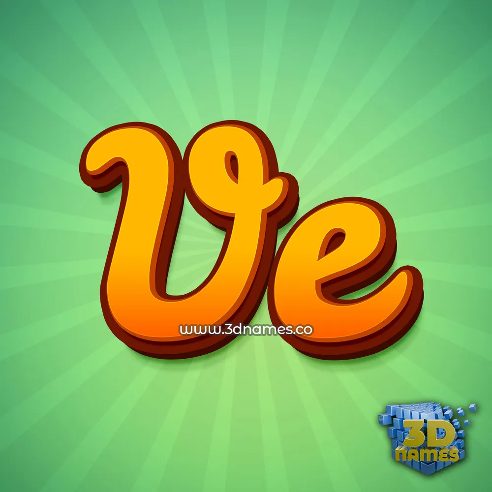 ve in Green Rays style - 3D name wallpaper