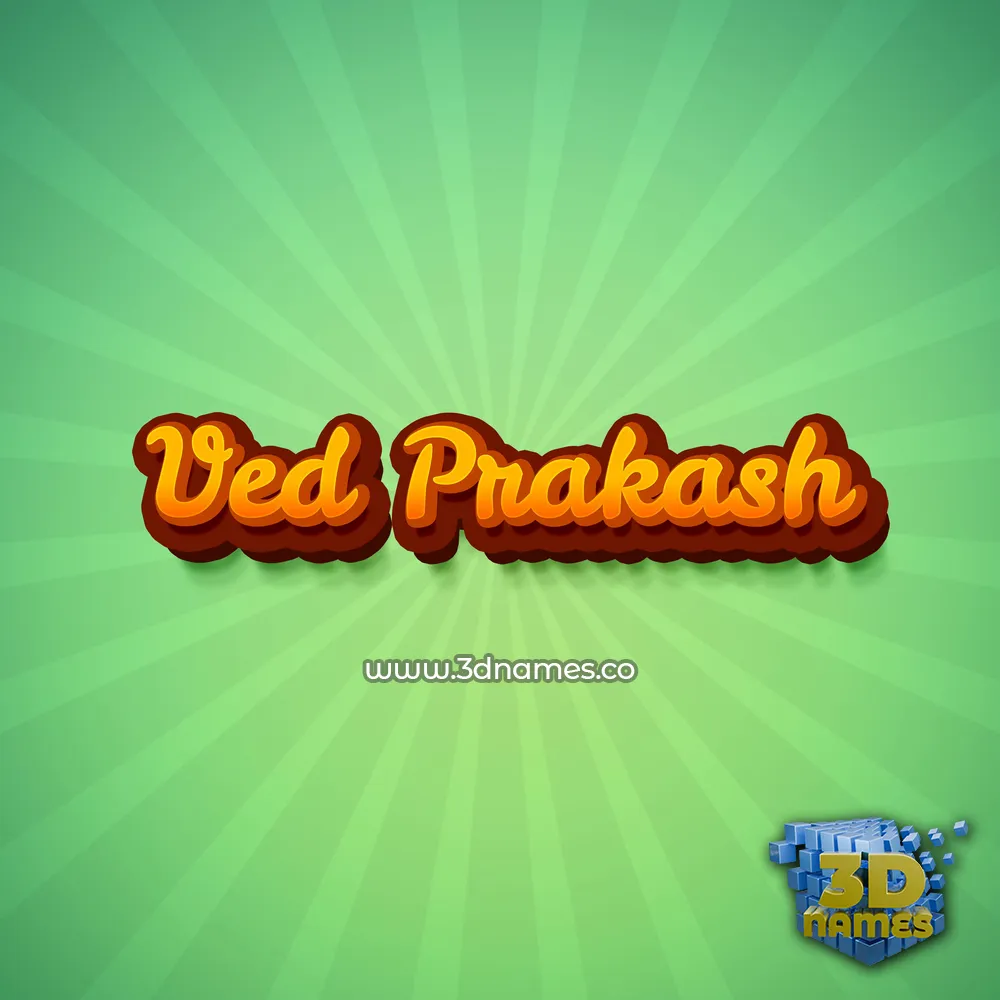 ved prakash in Green Rays style - 3D name wallpaper