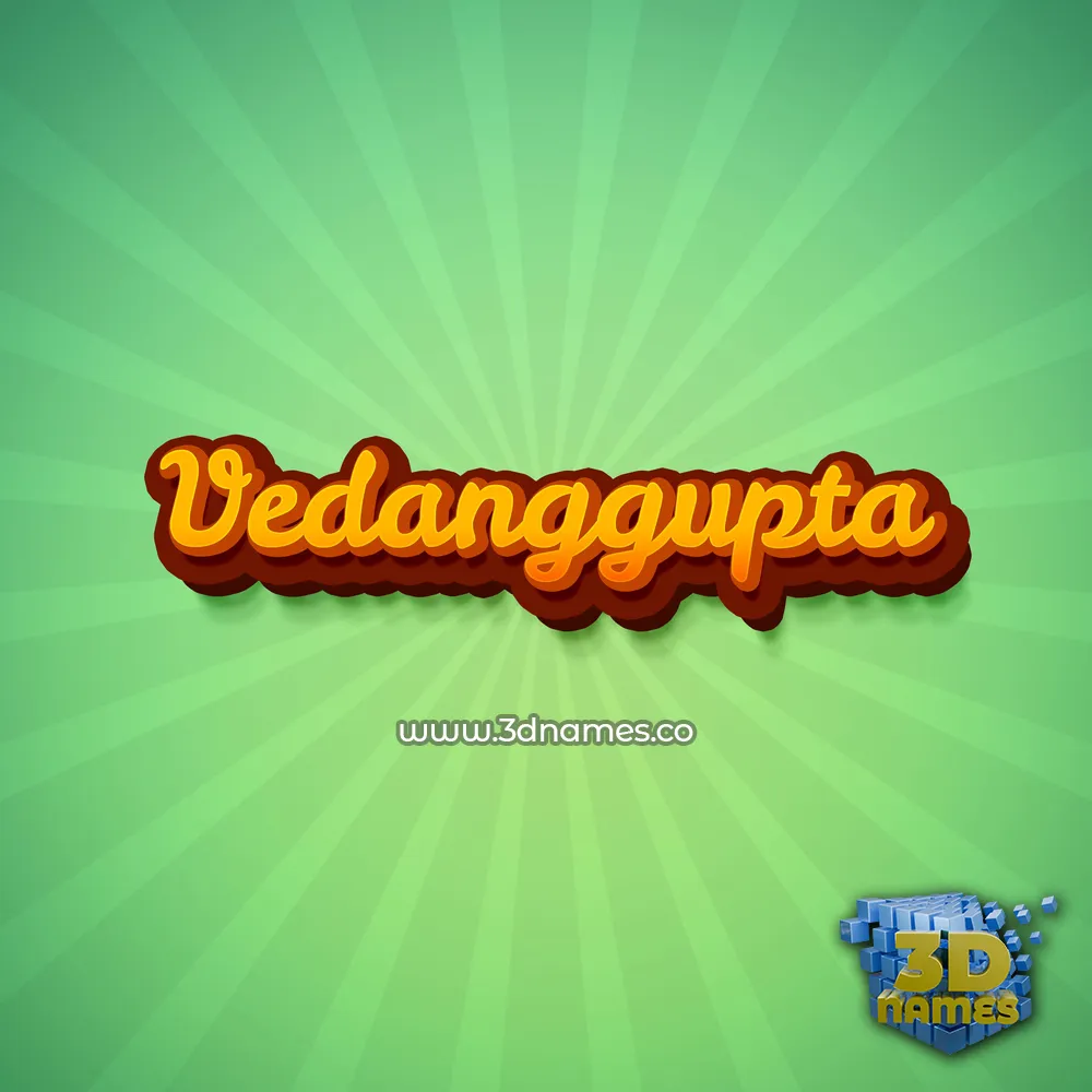 vedanggupta in Green Rays style - 3D name wallpaper