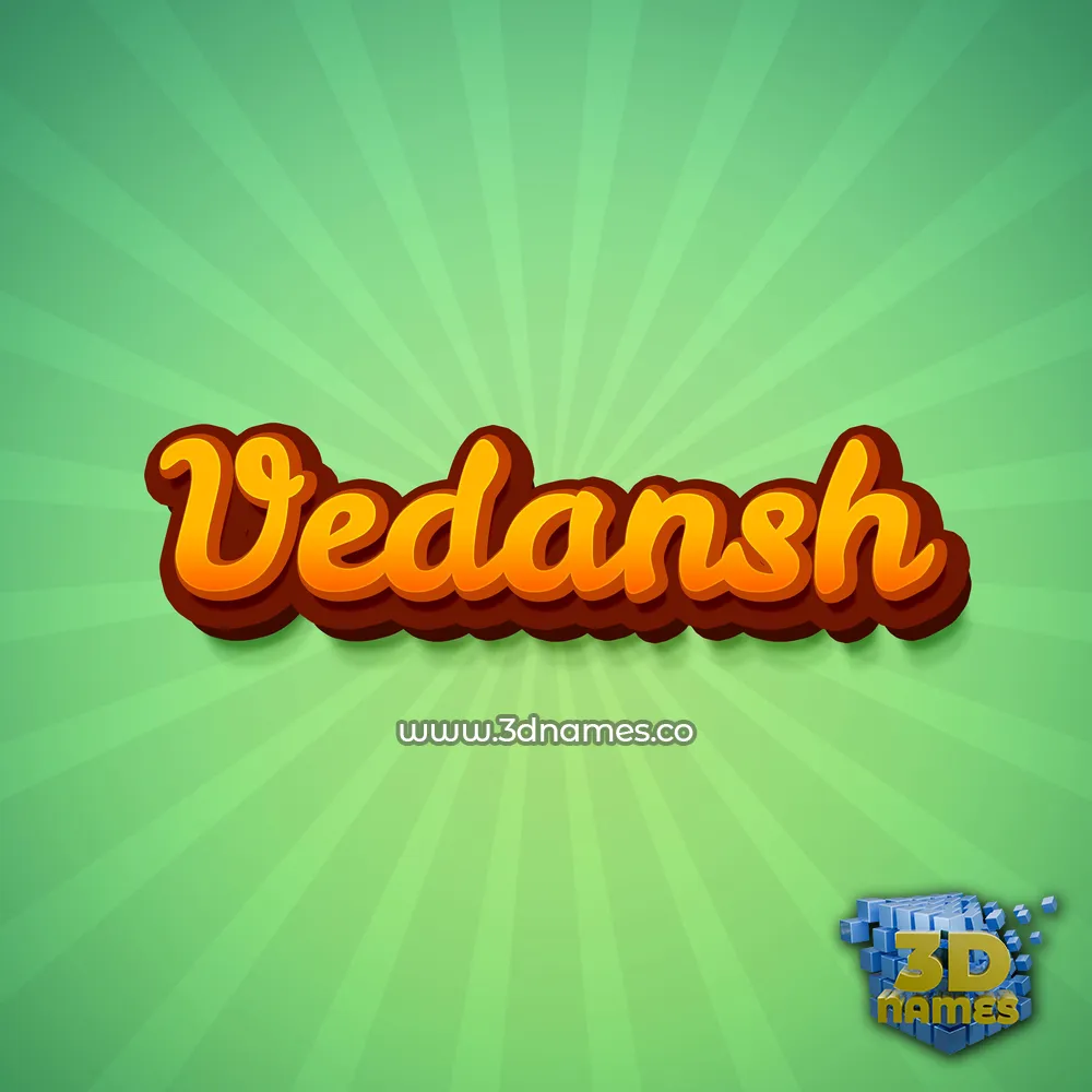 vedansh in Green Rays style - 3D name wallpaper