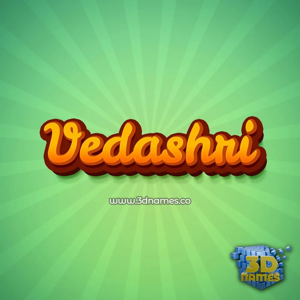 vedashri in Green Rays style - 3D name wallpaper