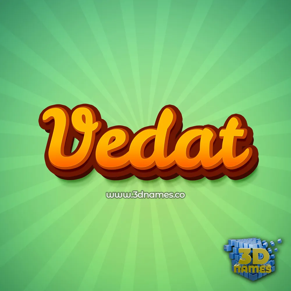 vedat in Green Rays style - 3D name wallpaper