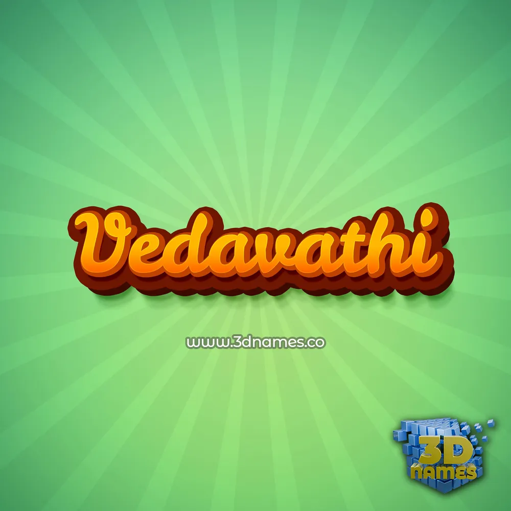 vedavathi in Green Rays style - 3D name wallpaper