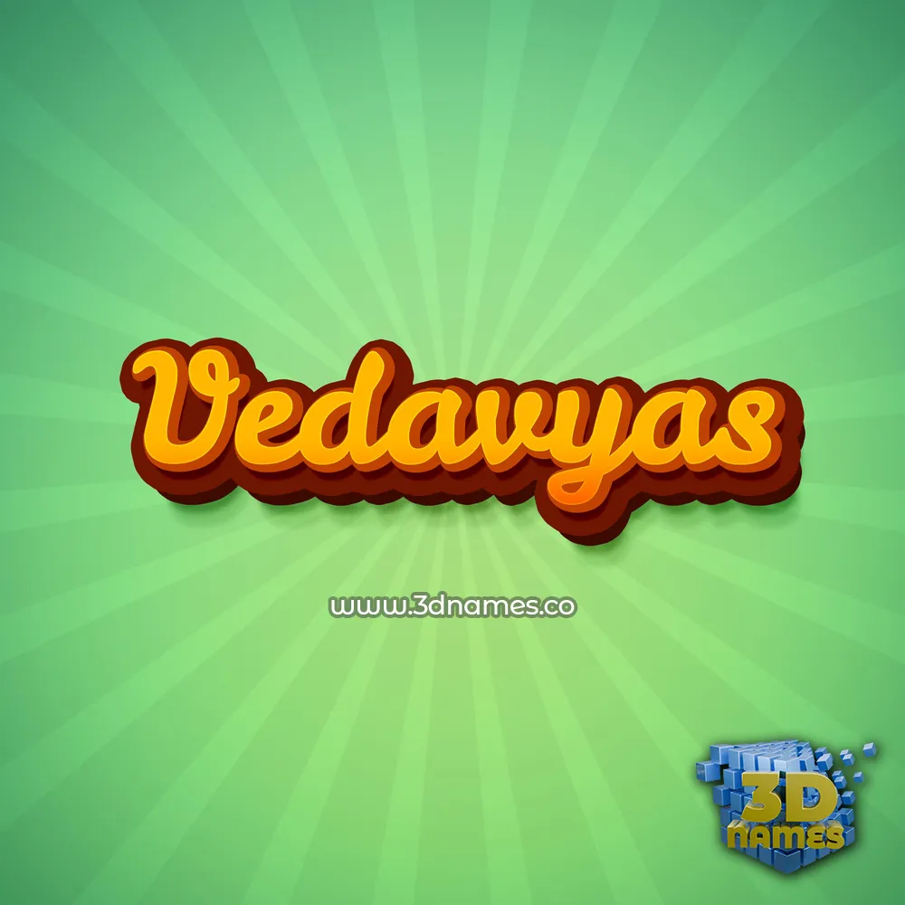 vedavyas in Green Rays style - 3D name wallpaper