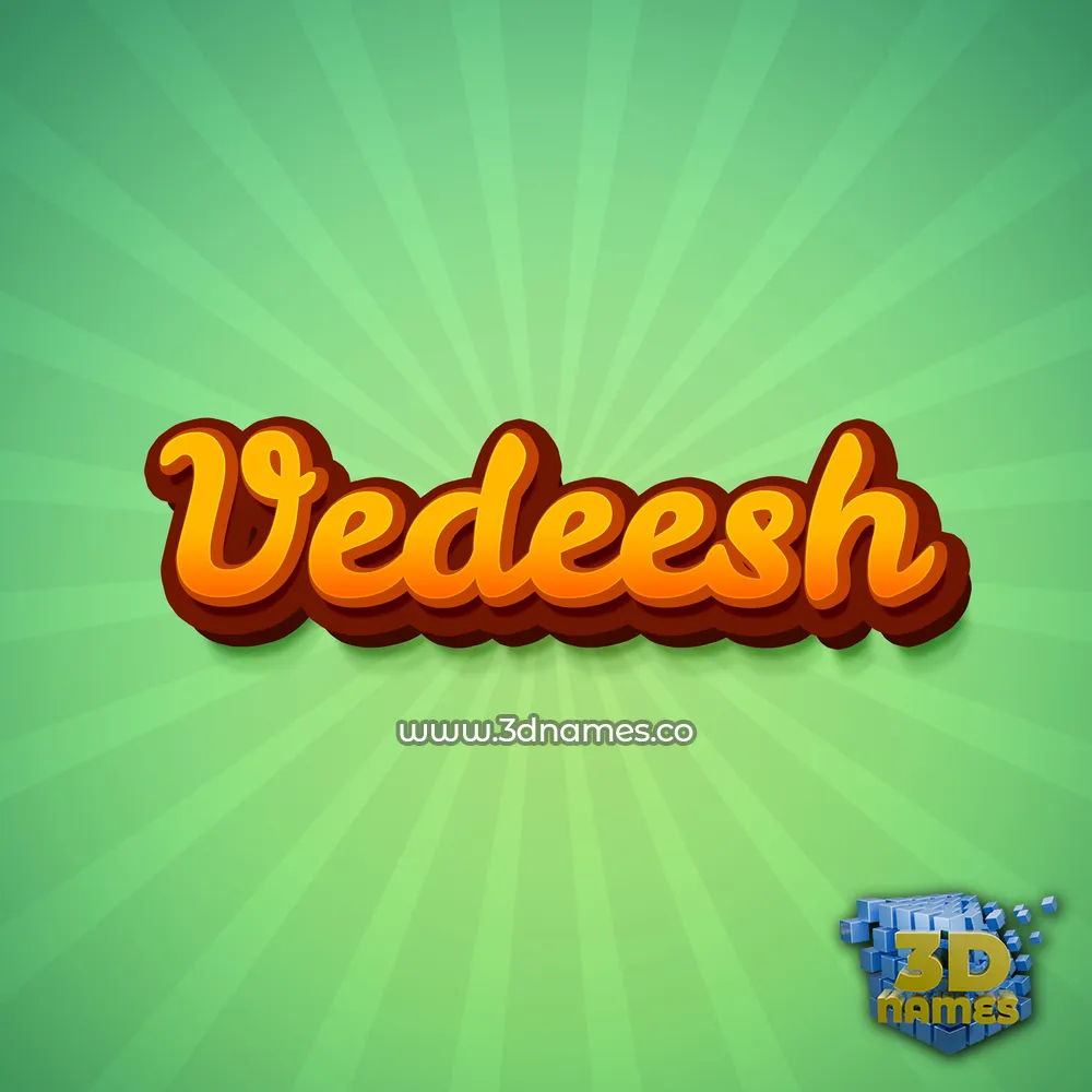 vedeesh in Green Rays style - 3D name wallpaper