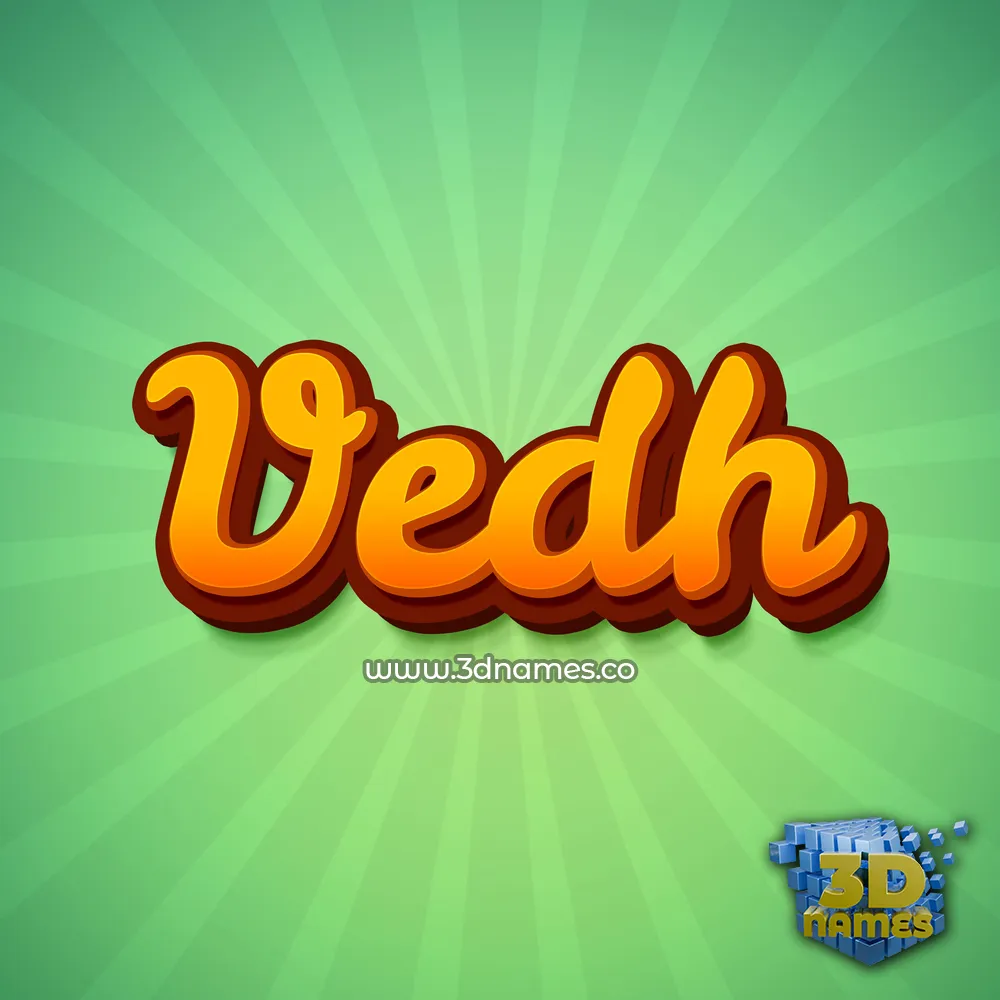 vedh in Green Rays style - 3D name wallpaper