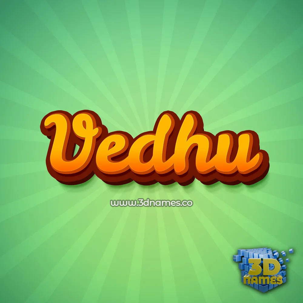 vedhu in Green Rays style - 3D name wallpaper