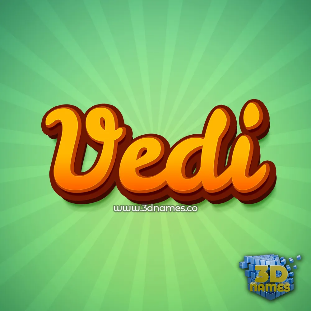 vedi in Green Rays style - 3D name wallpaper