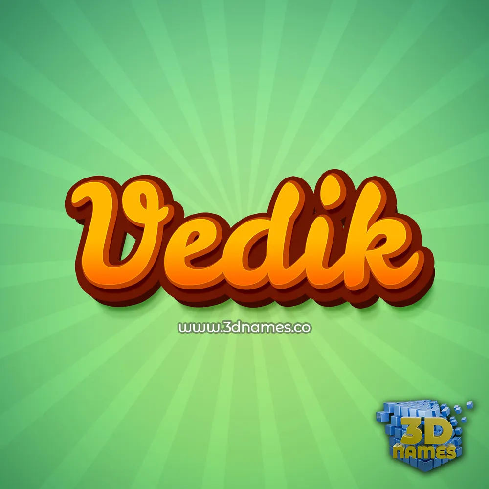 vedik in Green Rays style - 3D name wallpaper