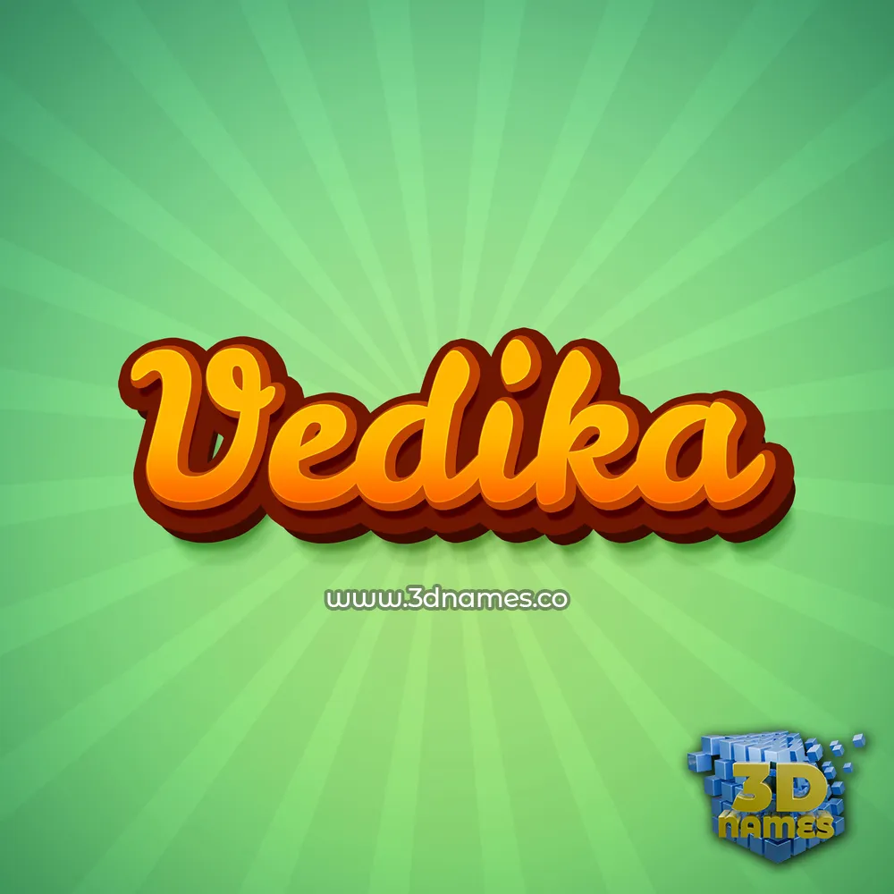 vedika in Green Rays style - 3D name wallpaper