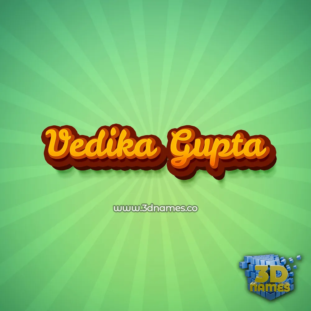 vedika gupta in Green Rays style - 3D name wallpaper