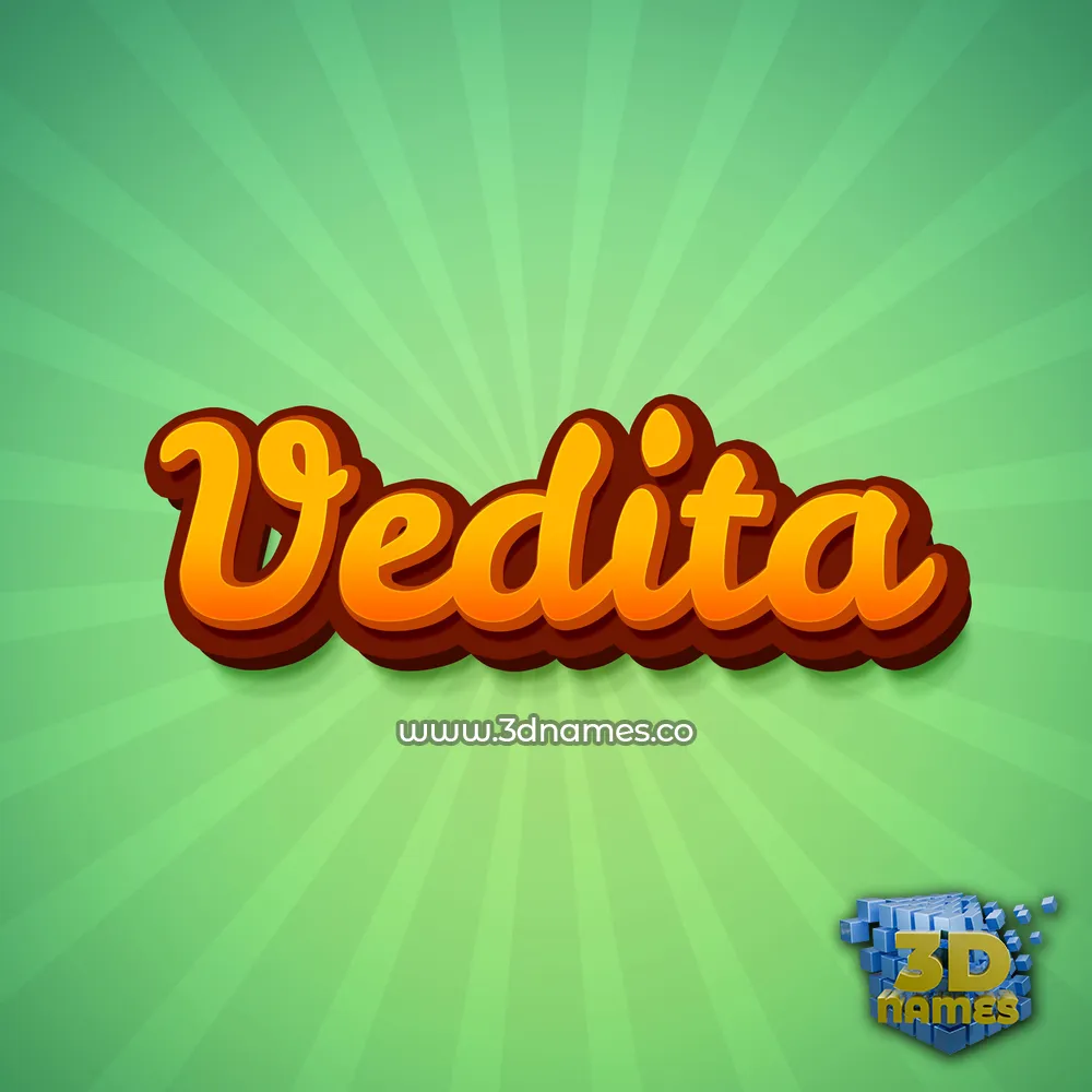 vedita in Green Rays style - 3D name wallpaper