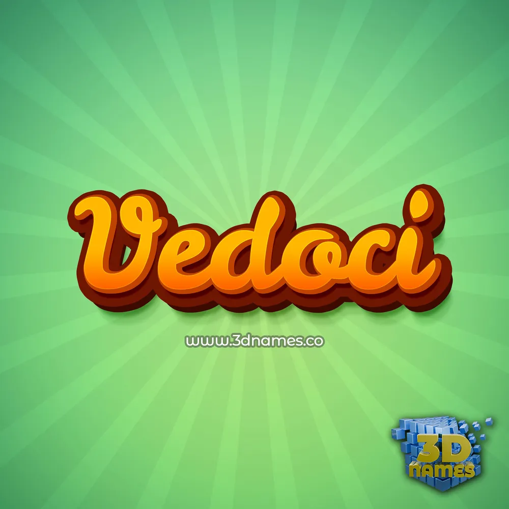 vedoci in Green Rays style - 3D name wallpaper