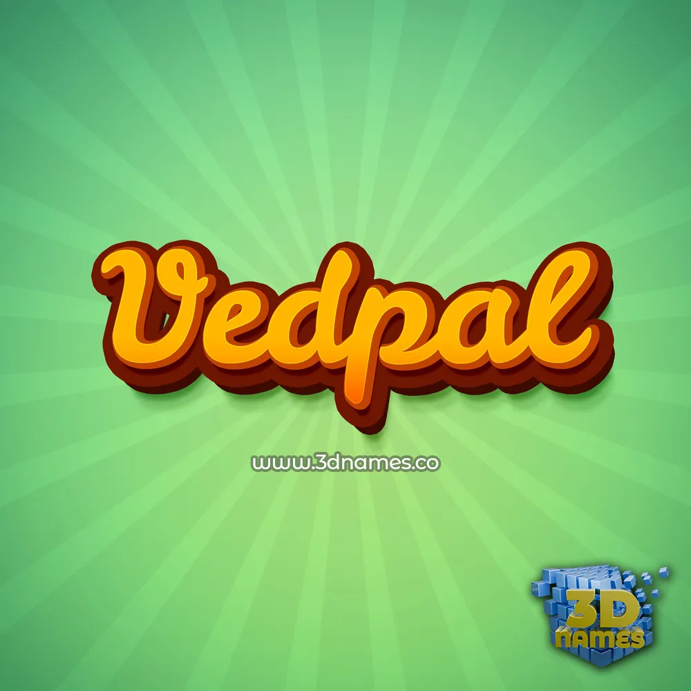 vedpal in Green Rays style - 3D name wallpaper