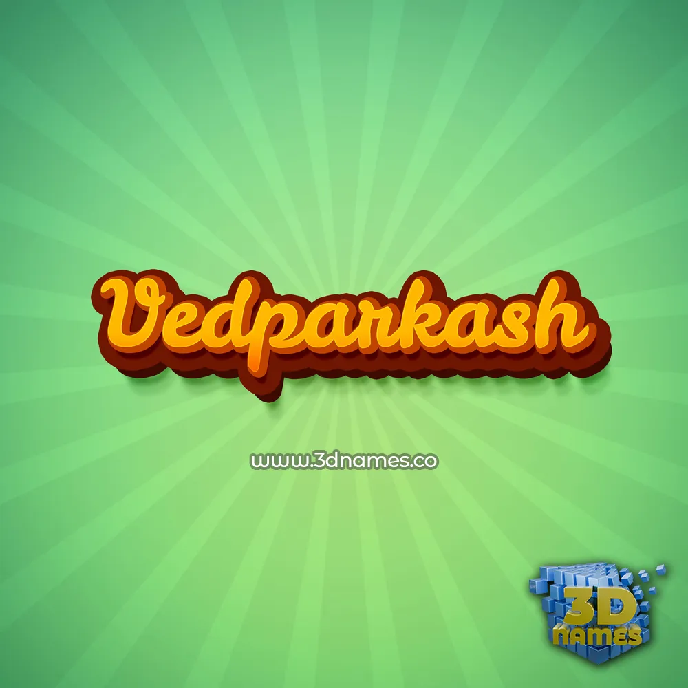 vedparkash in Green Rays style - 3D name wallpaper