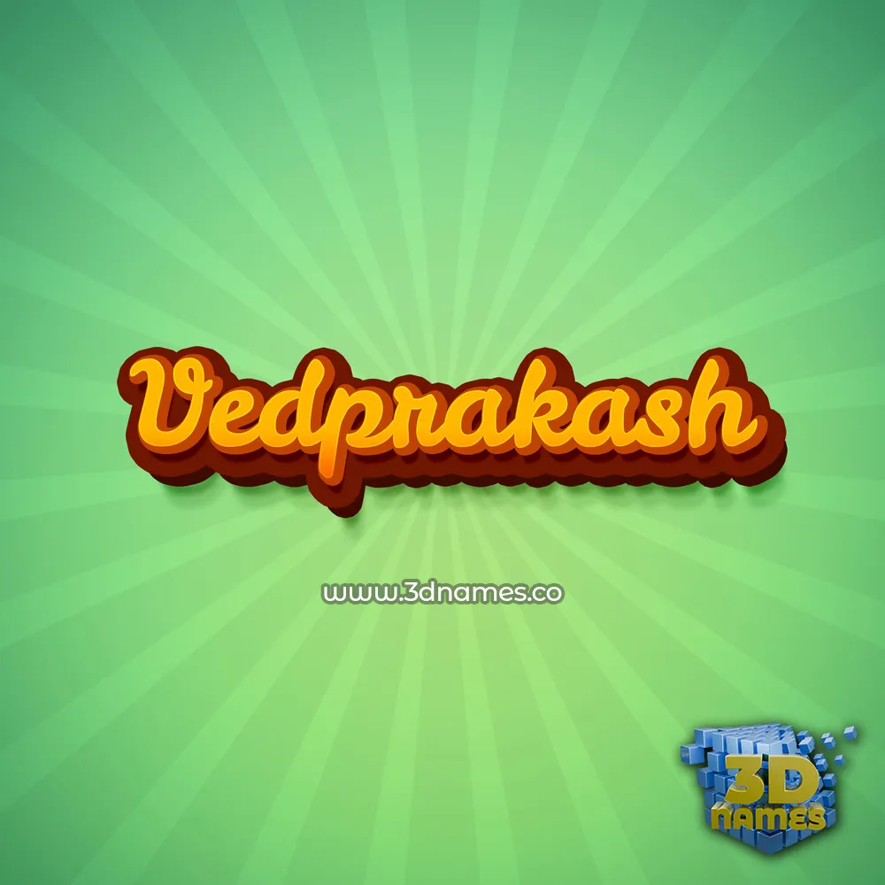 vedprakash in Green Rays style - 3D name wallpaper