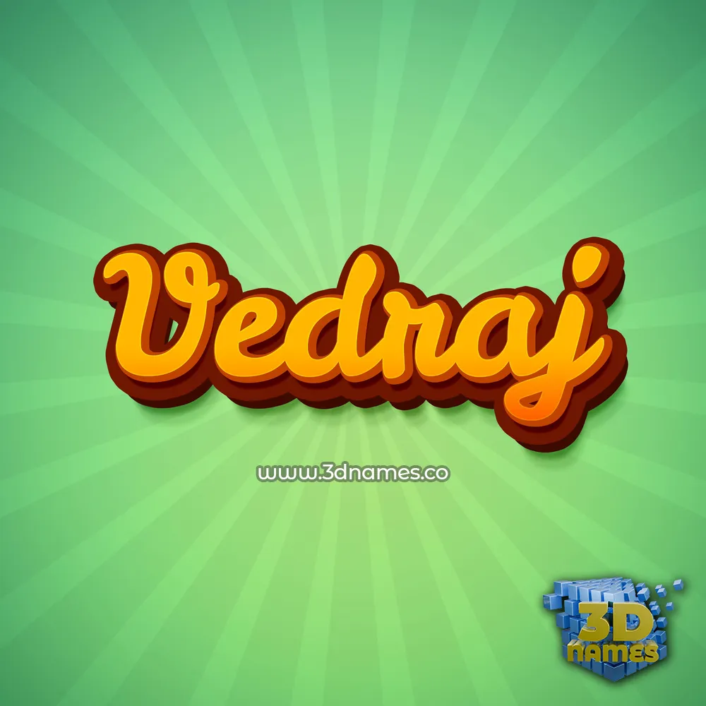 vedraj in Green Rays style - 3D name wallpaper