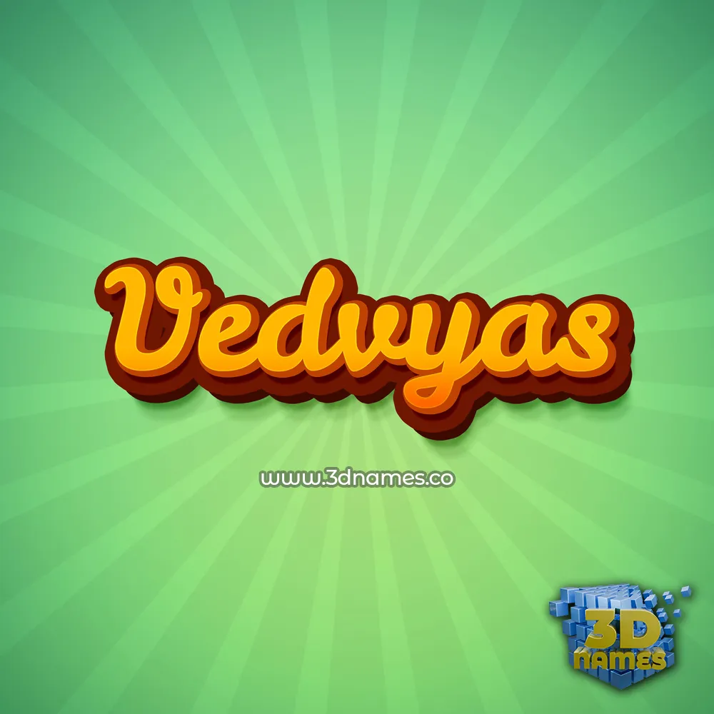vedvyas in Green Rays style - 3D name wallpaper