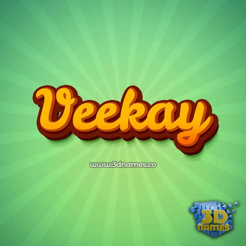 veekay in Green Rays style - 3D name wallpaper