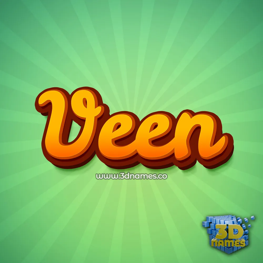 veen in Green Rays style - 3D name wallpaper