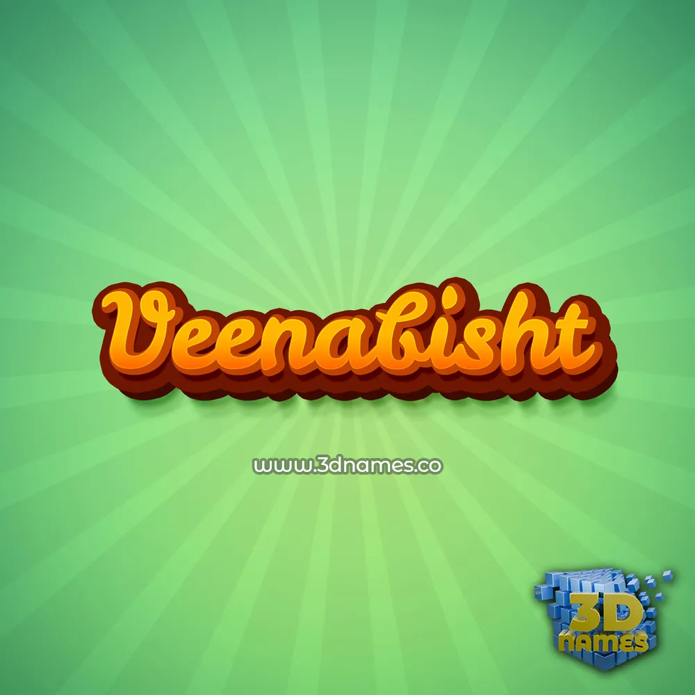 veenabisht in Green Rays style - 3D name wallpaper