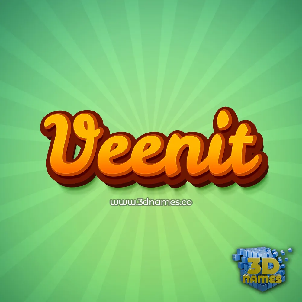 veenit in Green Rays style - 3D name wallpaper