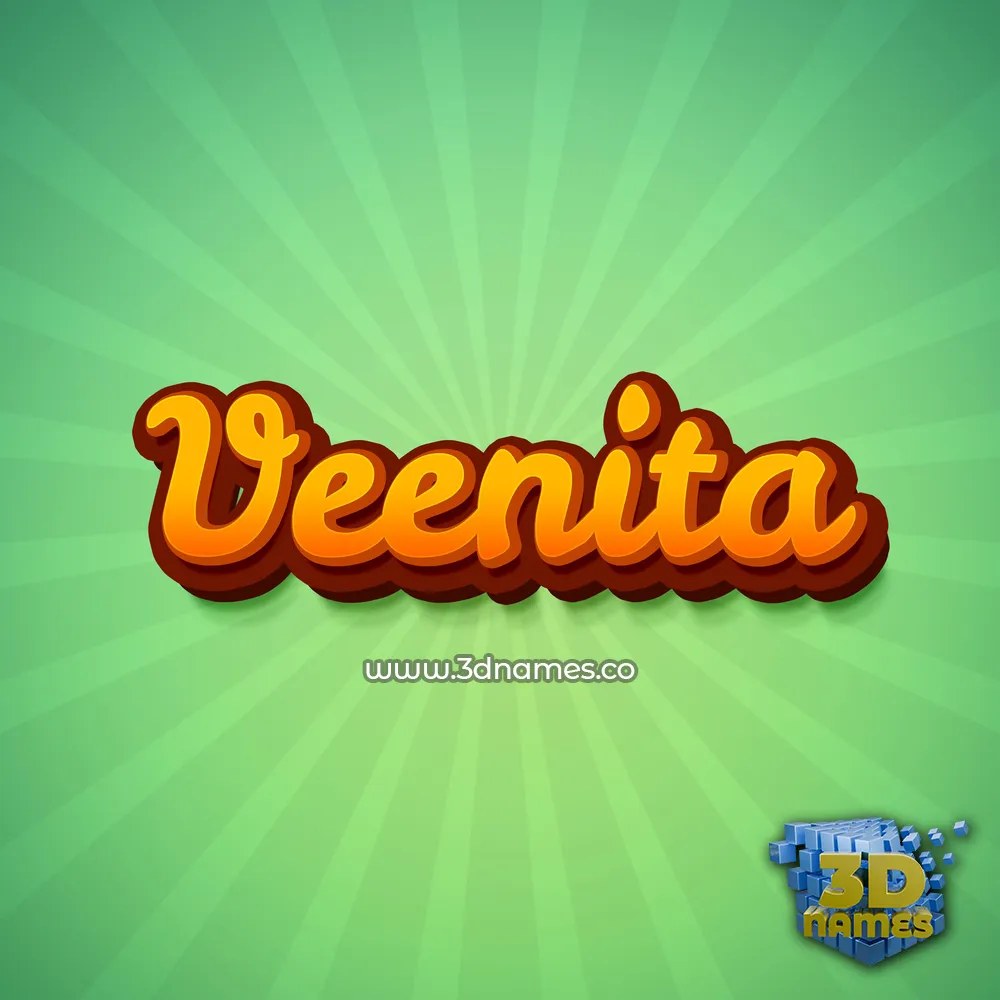 veenita in Green Rays style - 3D name wallpaper