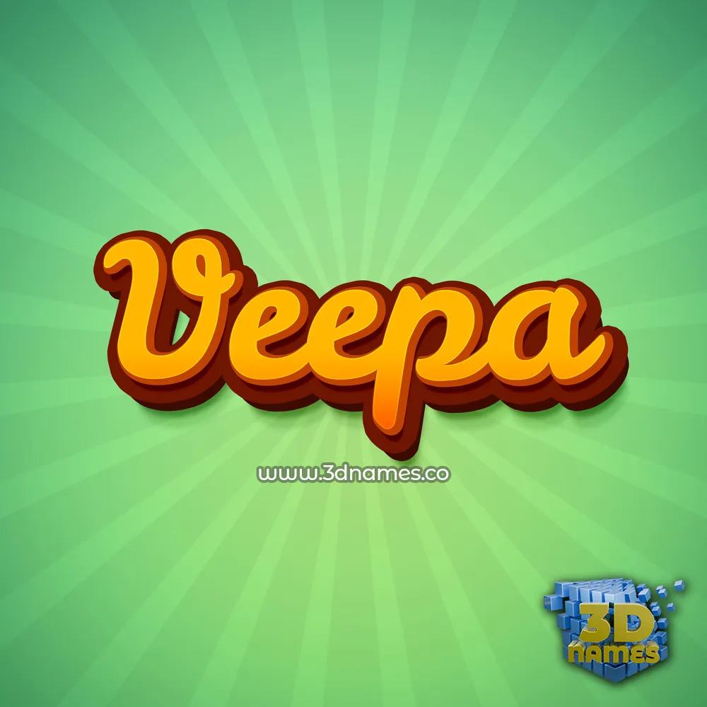 veepa in Green Rays style - 3D name wallpaper