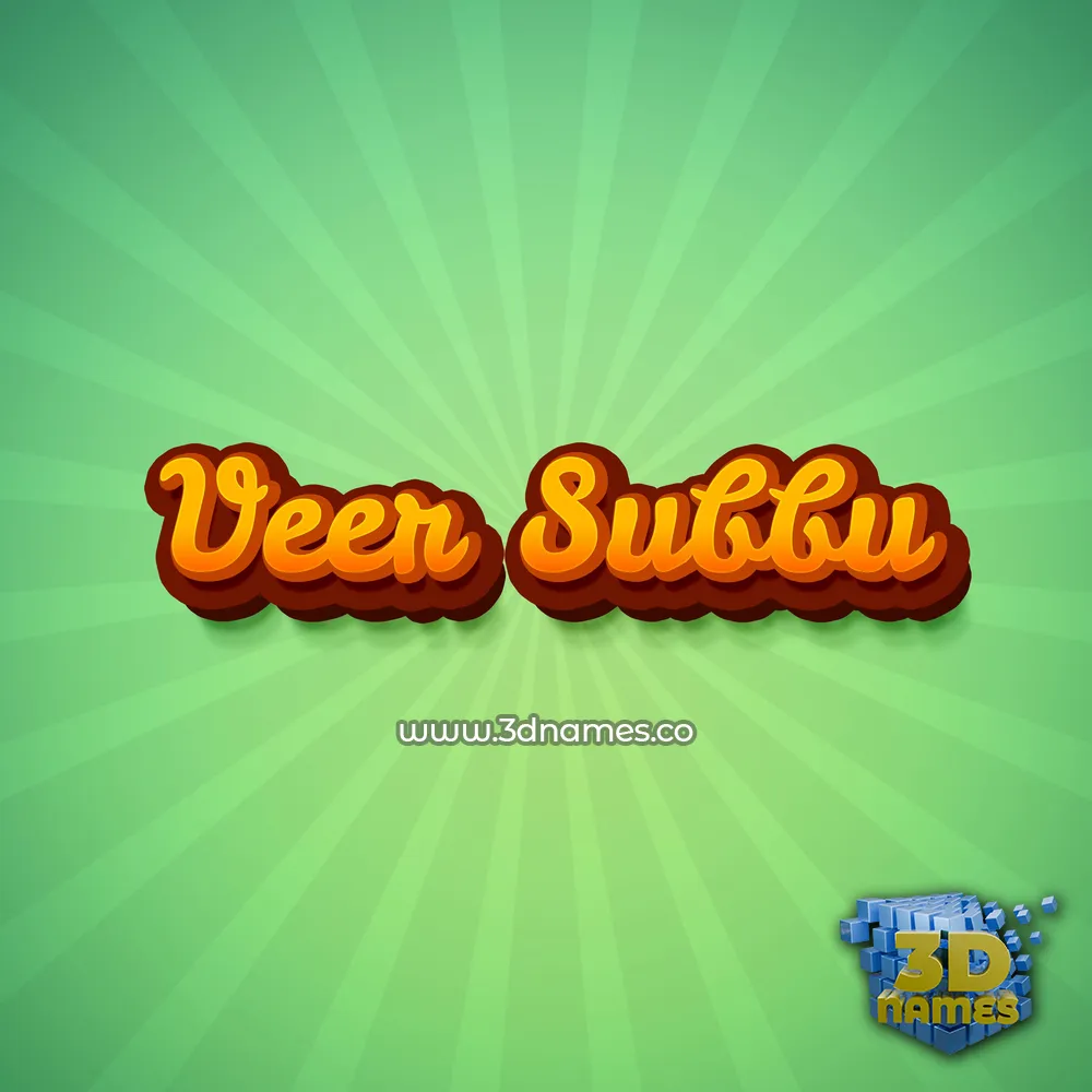 veer subbu in Green Rays style - 3D name wallpaper