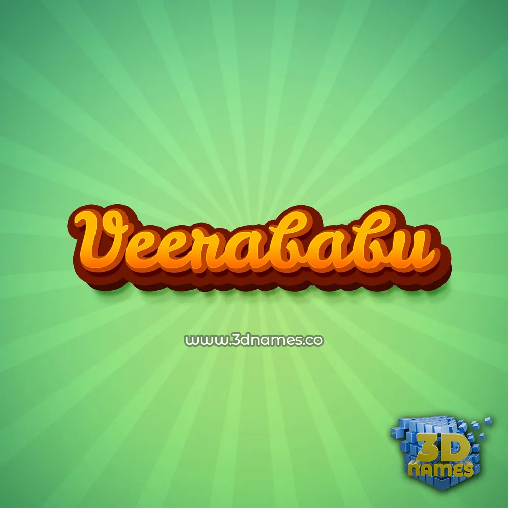 veerababu in Green Rays style - 3D name wallpaper