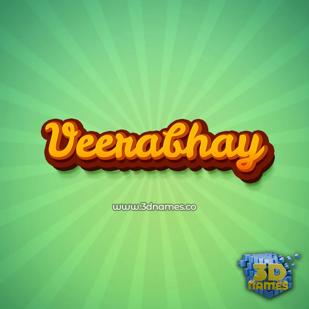 veerabhay in Green Rays style - 3D name wallpaper