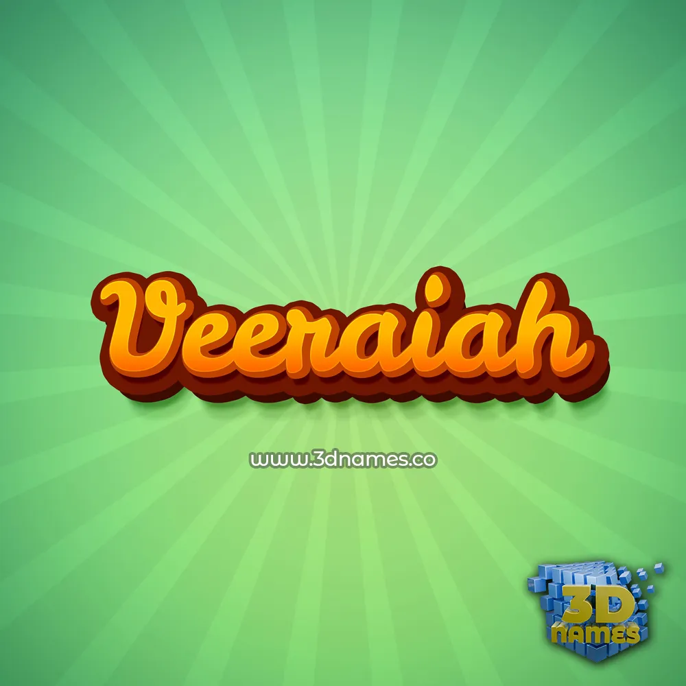 veeraiah in Green Rays style - 3D name wallpaper