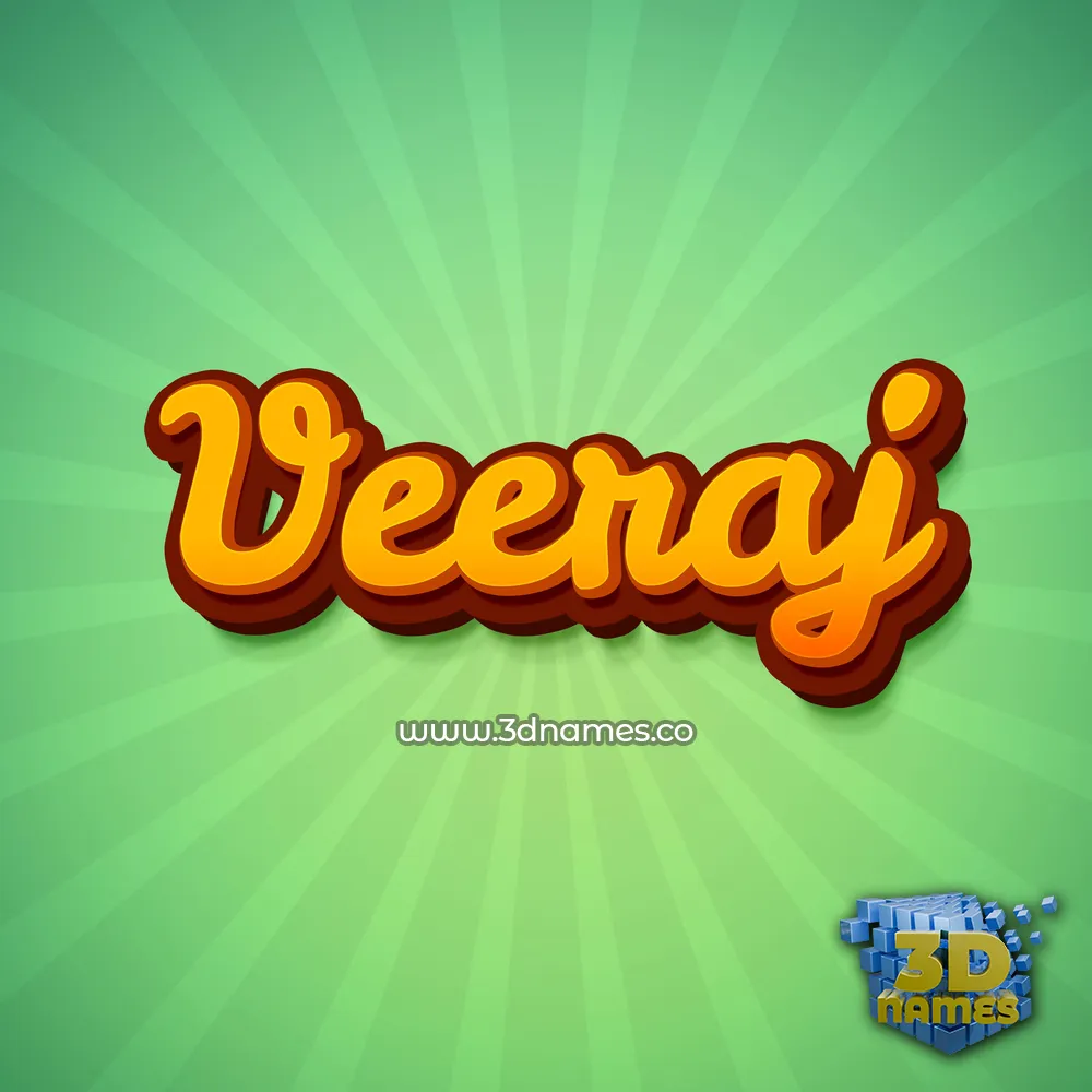veeraj in Green Rays style - 3D name wallpaper