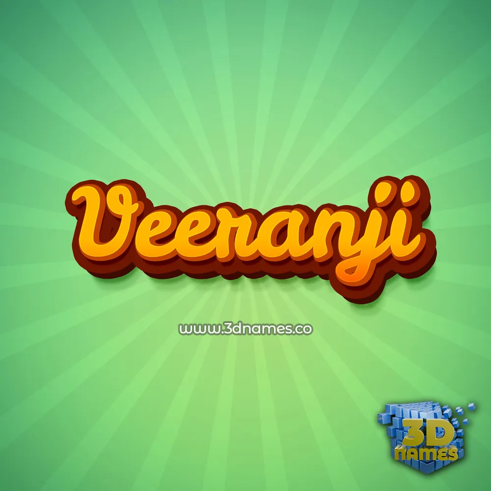 veeranji in Green Rays style - 3D name wallpaper