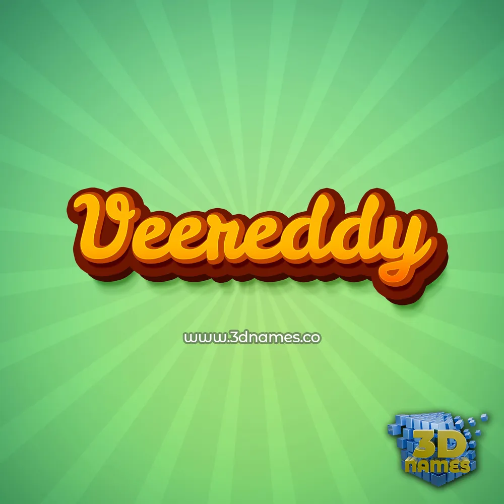 veereddy in Green Rays style - 3D name wallpaper