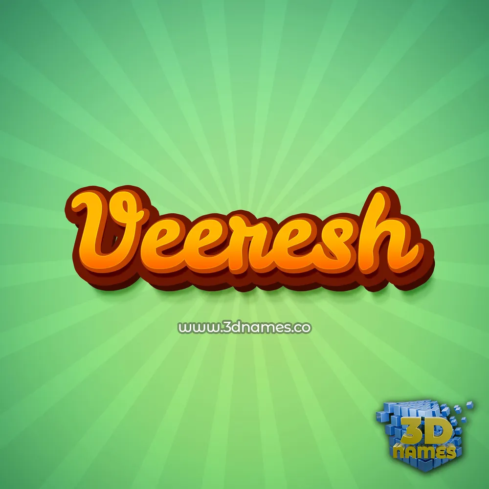 veeresh in Green Rays style - 3D name wallpaper