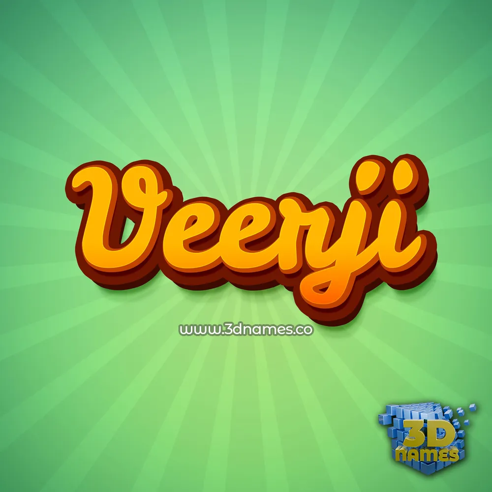 veerji in Green Rays style - 3D name wallpaper