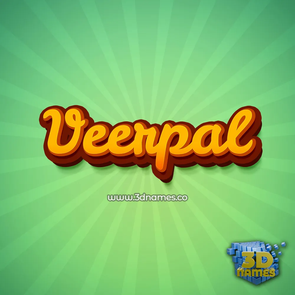 veerpal in Green Rays style - 3D name wallpaper