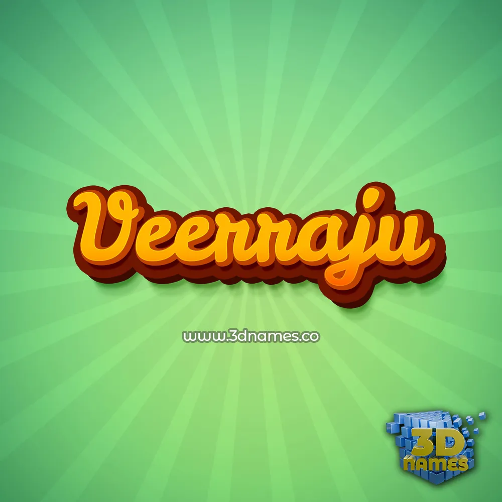 veerraju in Green Rays style - 3D name wallpaper