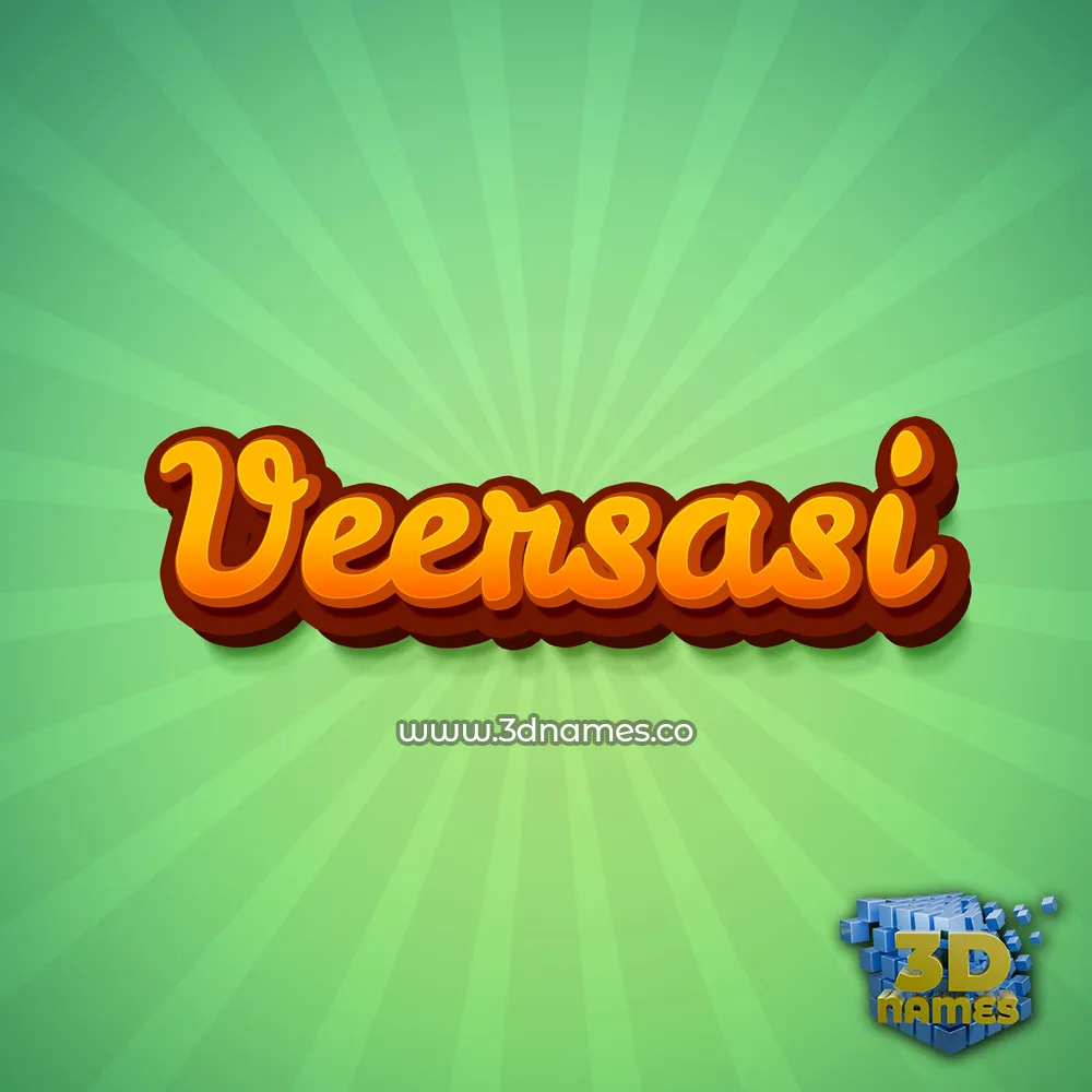 veersasi in Green Rays style - 3D name wallpaper