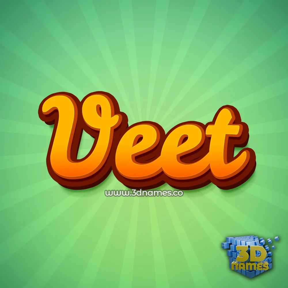 veet in Green Rays style - 3D name wallpaper