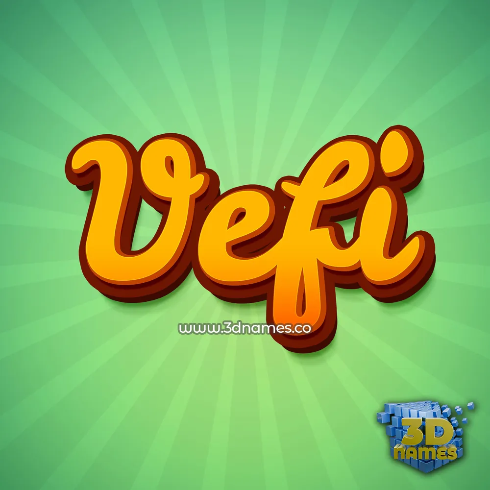 vefi in Green Rays style - 3D name wallpaper