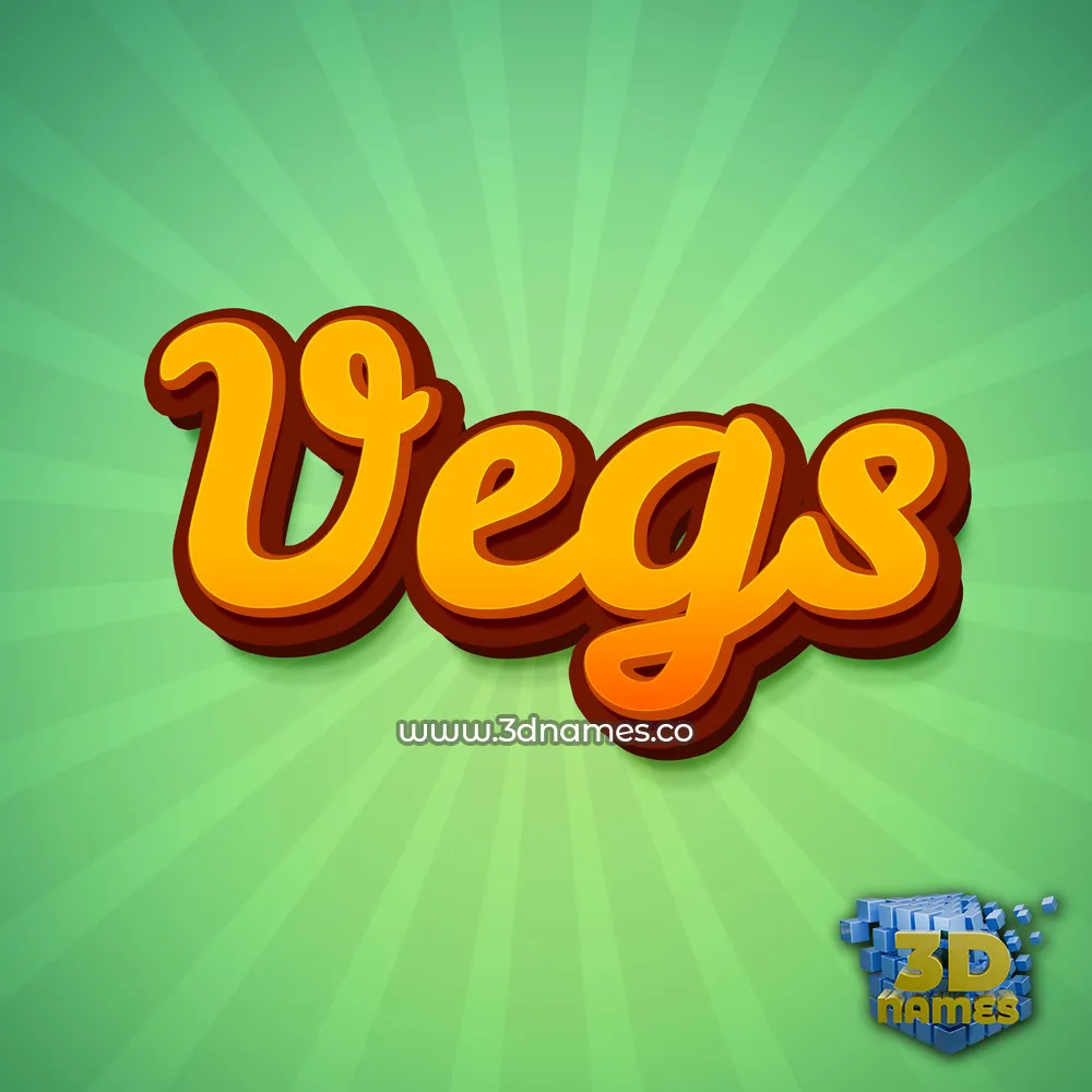 vegs in Green Rays style - 3D name wallpaper