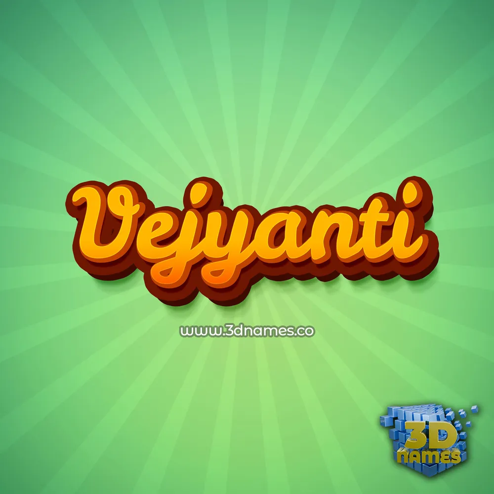 vejyanti in Green Rays style - 3D name wallpaper