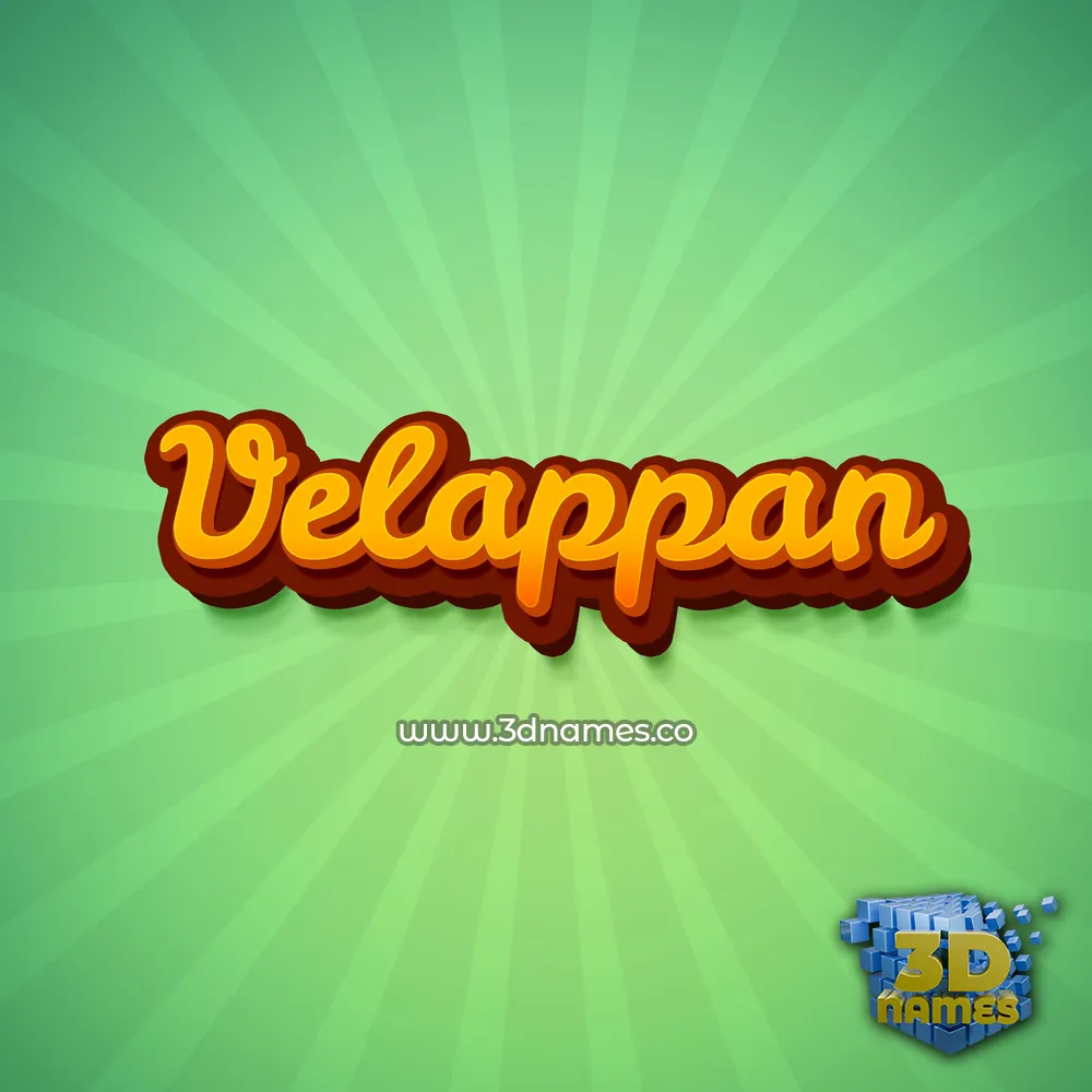 velappan in Green Rays style - 3D name wallpaper