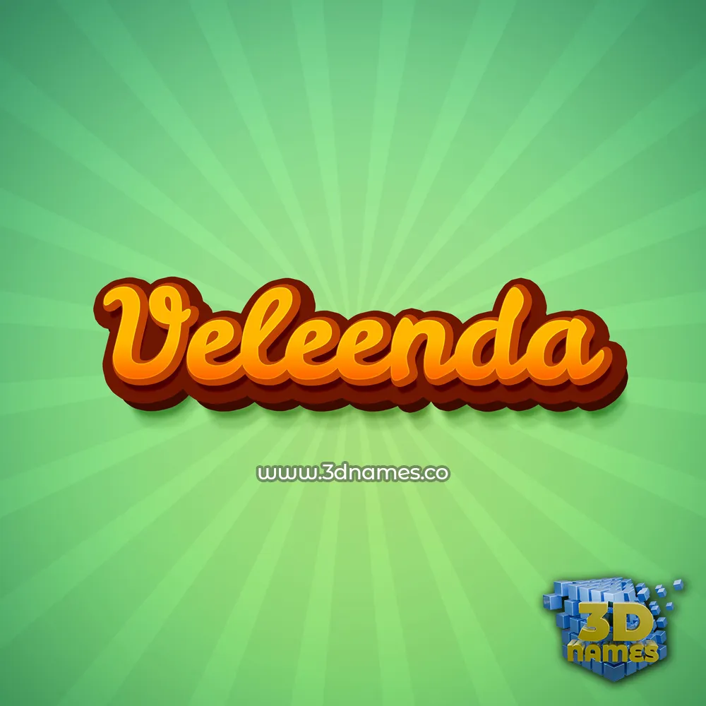 veleenda in Green Rays style - 3D name wallpaper