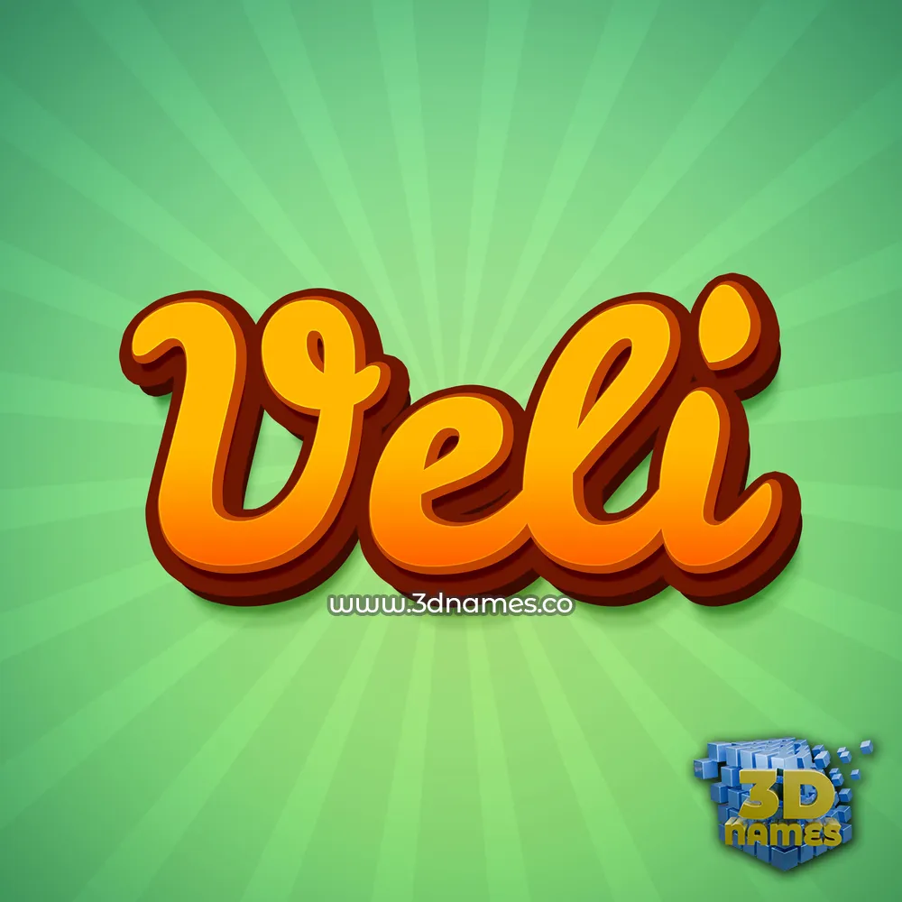 veli in Green Rays style - 3D name wallpaper