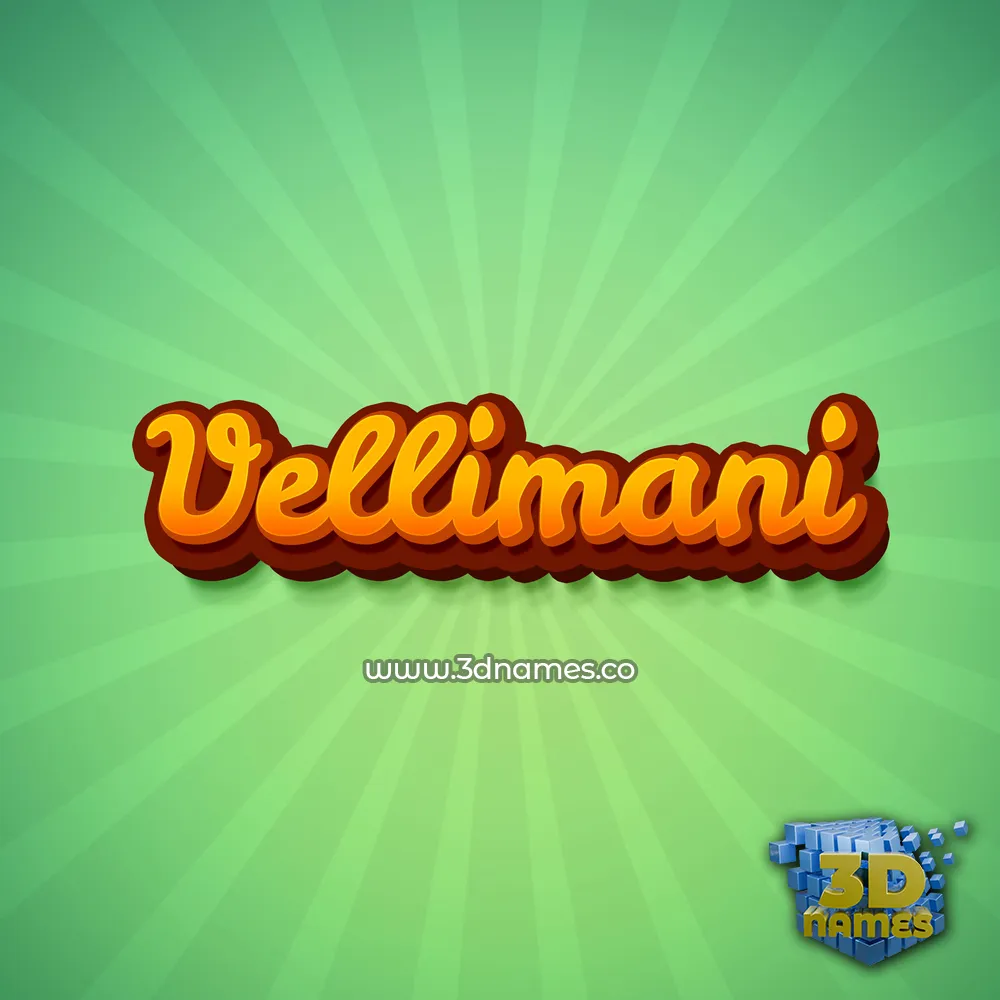 vellimani in Green Rays style - 3D name wallpaper