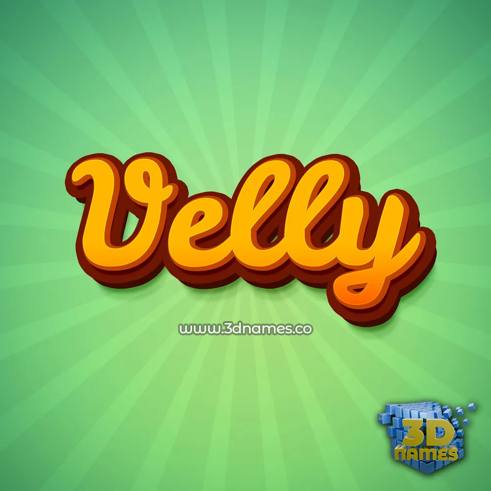 velly in Green Rays style - 3D name wallpaper