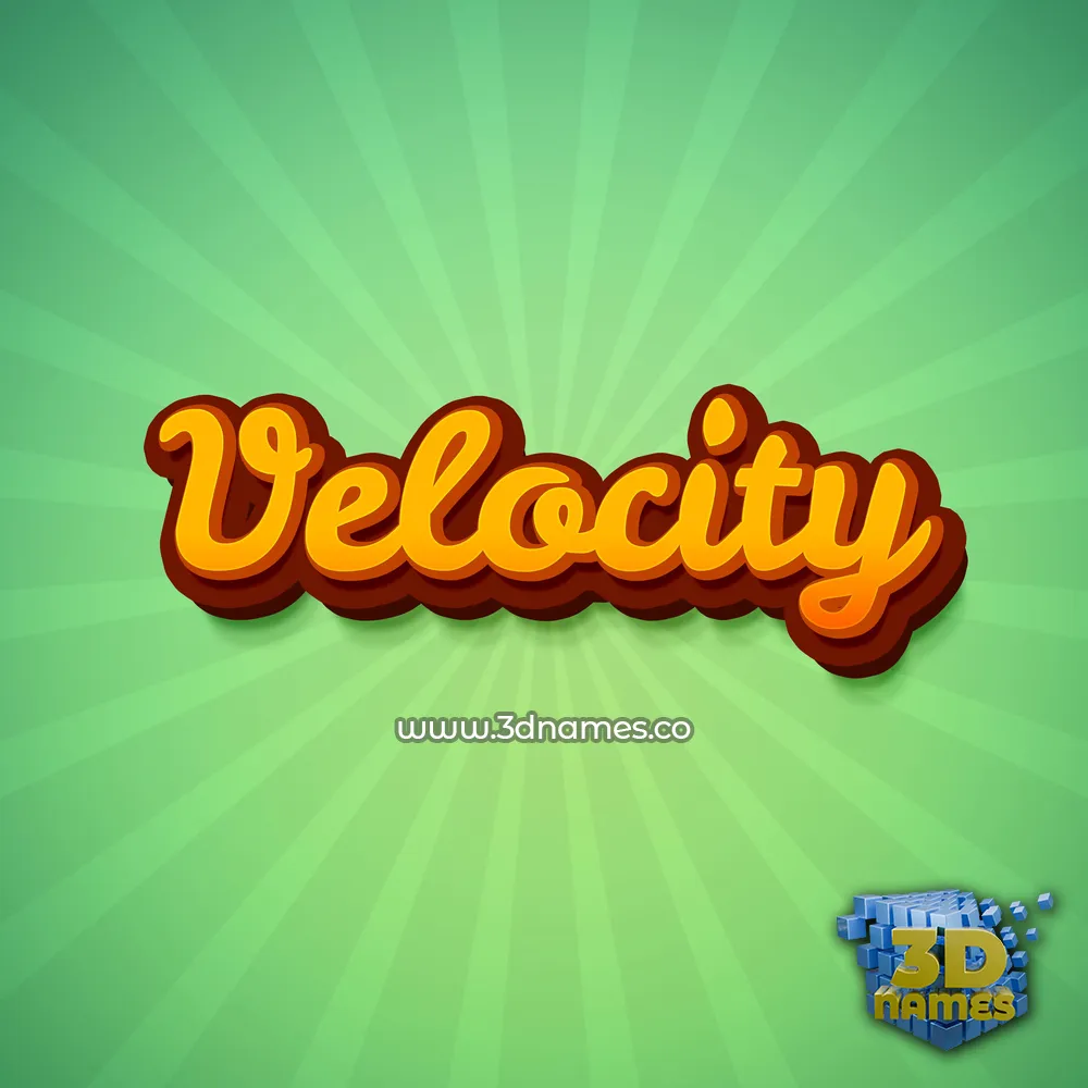 velocity in Green Rays style - 3D name wallpaper